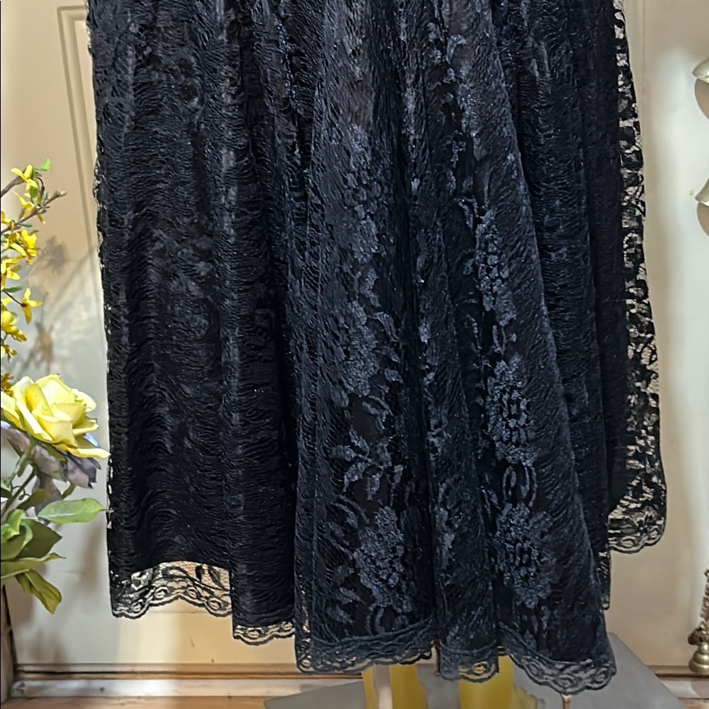 NWOT After Dark Black Flutter Sleeve Midi Gown - Picture 8 of 11